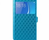 Samsung Galaxy J5 (2016), чехол-книжка, боковой с окошком, синий