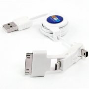 USB Дата-кабель ASX 3в1 Apple 30pin, микро USB, мини USB