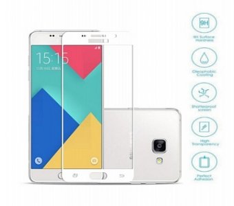 Защитное стекло на Samsung Galaxy A5 (2016) с загибом, белое
