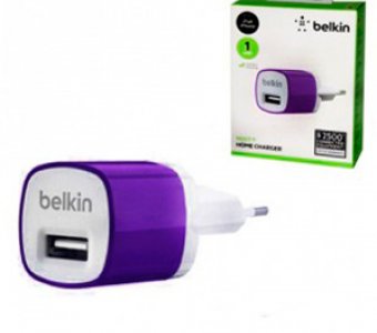 Универсальное зарядное устройство с USB Belkin белый/сиреневый